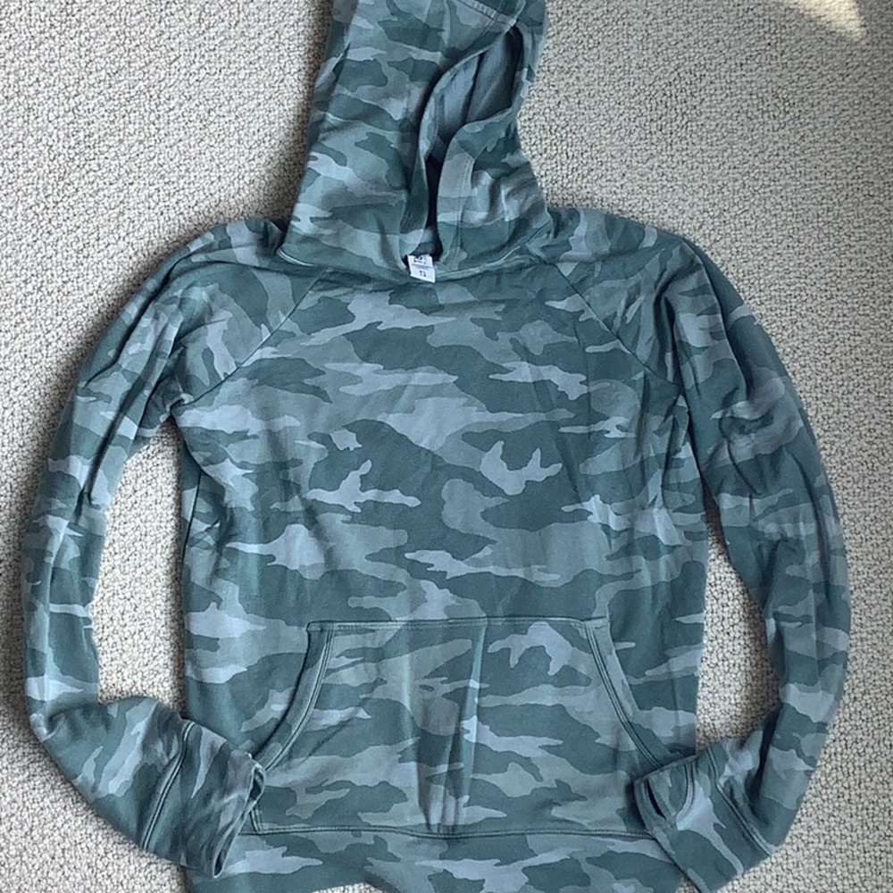 Athleta Girls  hoodie size xl light green camo